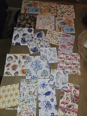 Lot Of 19 Coastal Napkins For Decoupage Beach